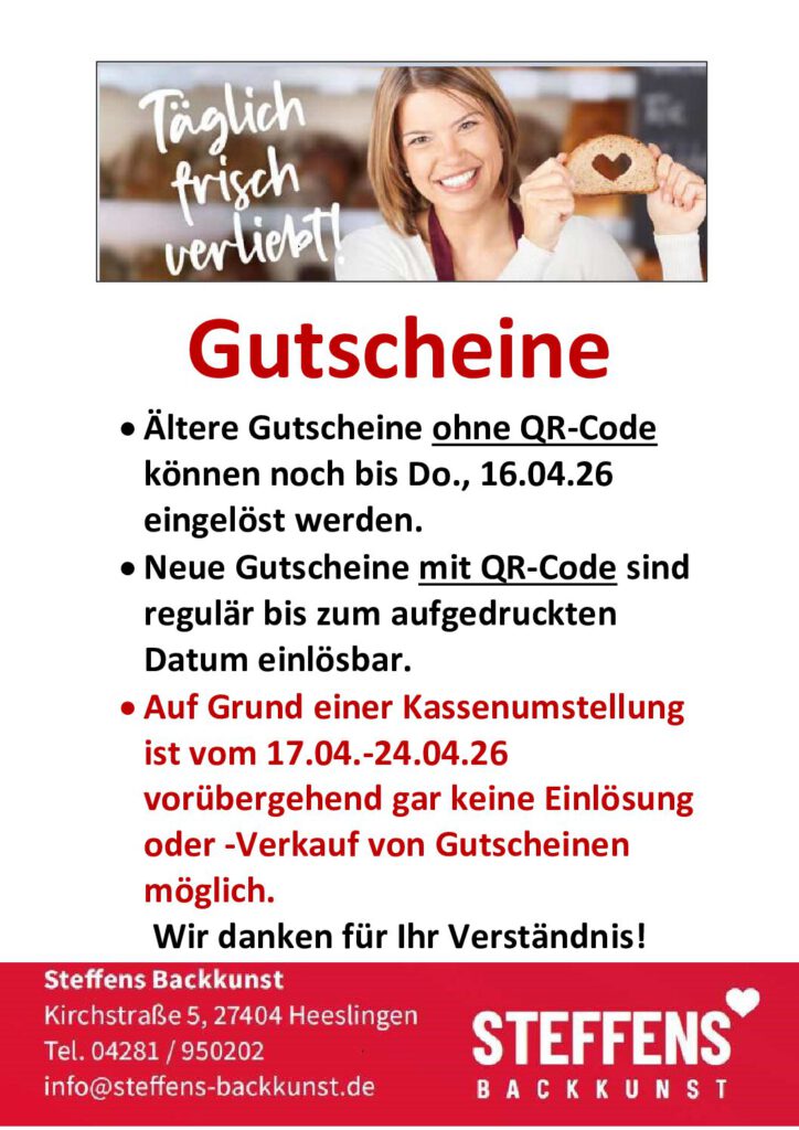 Gültigkeit Gutscheine